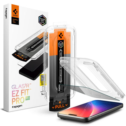 Ochranná fólia na displej Privacy Spigen GlastR EZ FIT Pro pre Apple iPhone 17 Pro Max / 16 Pro Max, Kalené sklo, Full Glue