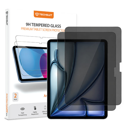 Ochranná fólia na displej Privacy Techsuit ArmorGlass CrystalHD pre Apple iPad Air 11 (2026), tvrdené sklo, plné lepidlo, sada 2 kusy