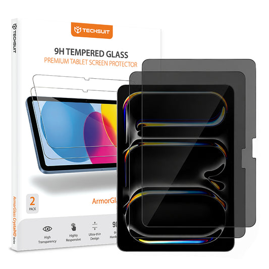 Ochranná fólia na displej Privacy Techsuit ArmorGlass CrystalHD pre Apple iPad Pro 11 (2024), tvrdené sklo, plné lepenie, sada 2 kusy