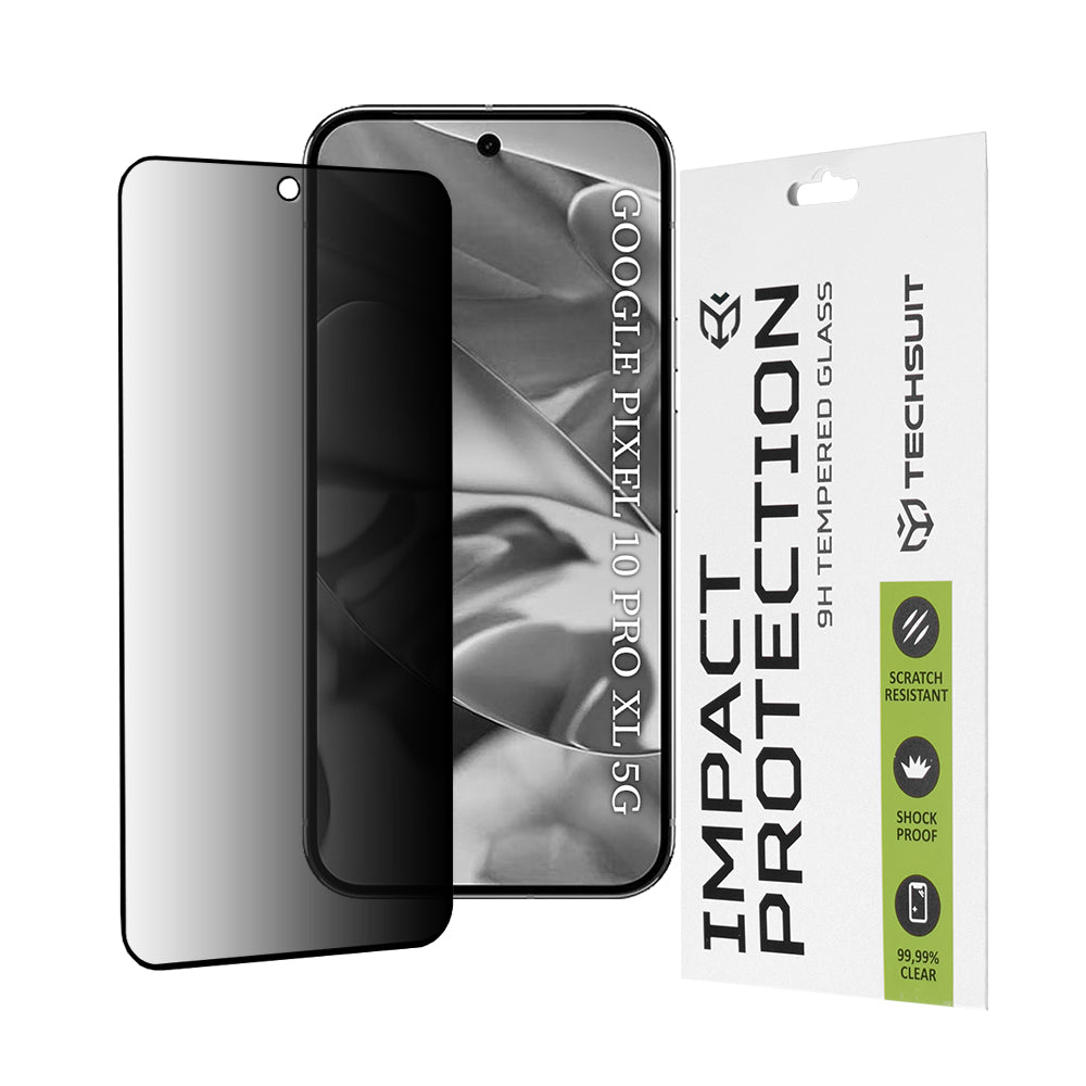 Ochranná fólia na displej Privacy Techsuit pre Google Pixel 10 Pro XL, tvrdené sklo, plné lepidlo, 111D