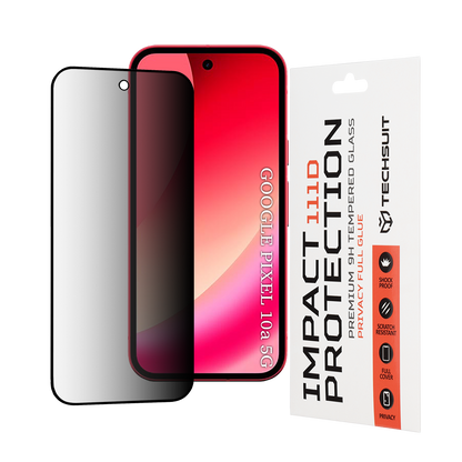 Ochranná fólia na displej Privacy Techsuit pre Google Pixel 10a, Tvrdené sklo, Full Glue, 111D