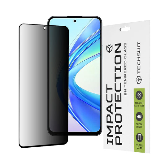 Ochranná fólia na displej Privacy Techsuit pre Honor X7b 5G / 90 Smart / X7b 4G, tvrdené sklo, plné lepidlo, 111D