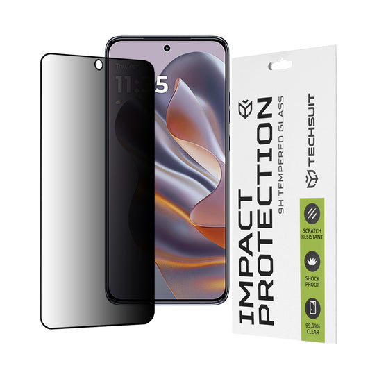 Ochranná fólia na displej Privacy Techsuit pre Motorola Edge 50 Neo, tvrdené sklo, plné lepidlo, 111D