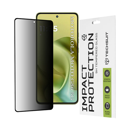 Ochranná fólia na displej Privacy Techsuit pre Motorola Moto G86, tvrdené sklo, plné lepidlo, 111D