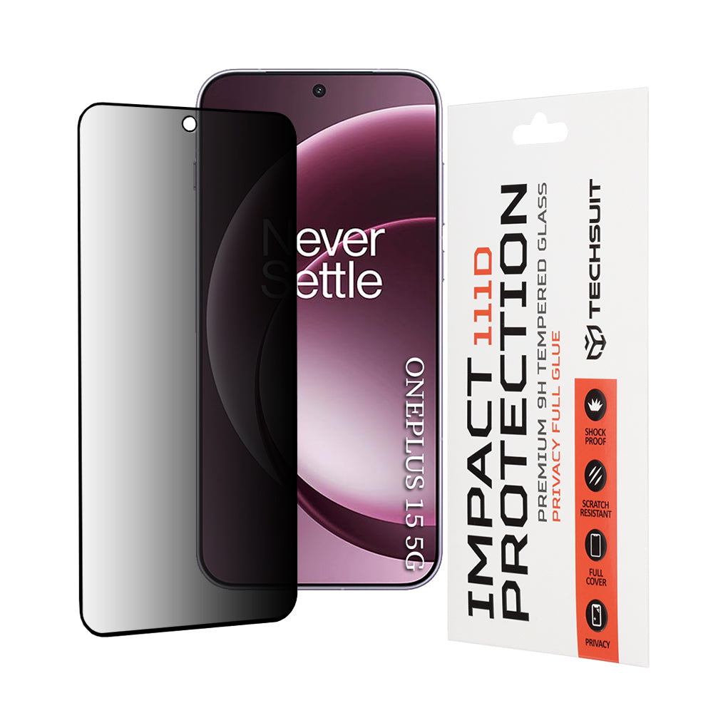Ochranná fólia na displej Privacy Techsuit pre OnePlus 15, Kalené sklo, 111D