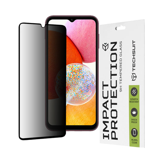 Ochranná fólia na displej Privacy Techsuit pre Samsung Galaxy A14 A145 / A14 5G A146, tvrdené sklo, plné lepidlo, 111D