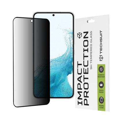 Ochranná fólia na displej Privacy Techsuit pre Samsung Galaxy S23 S911 / S22 5G S901, tvrdené sklo, plné lepidlo, 111D