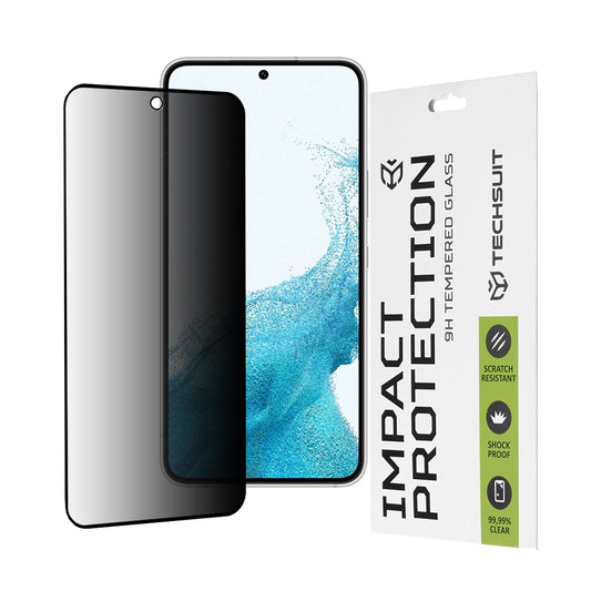 Ochranná fólia na displej Privacy Techsuit pre Samsung Galaxy S23 S911 / S22 5G S901, tvrdené sklo, plné lepidlo, 111D