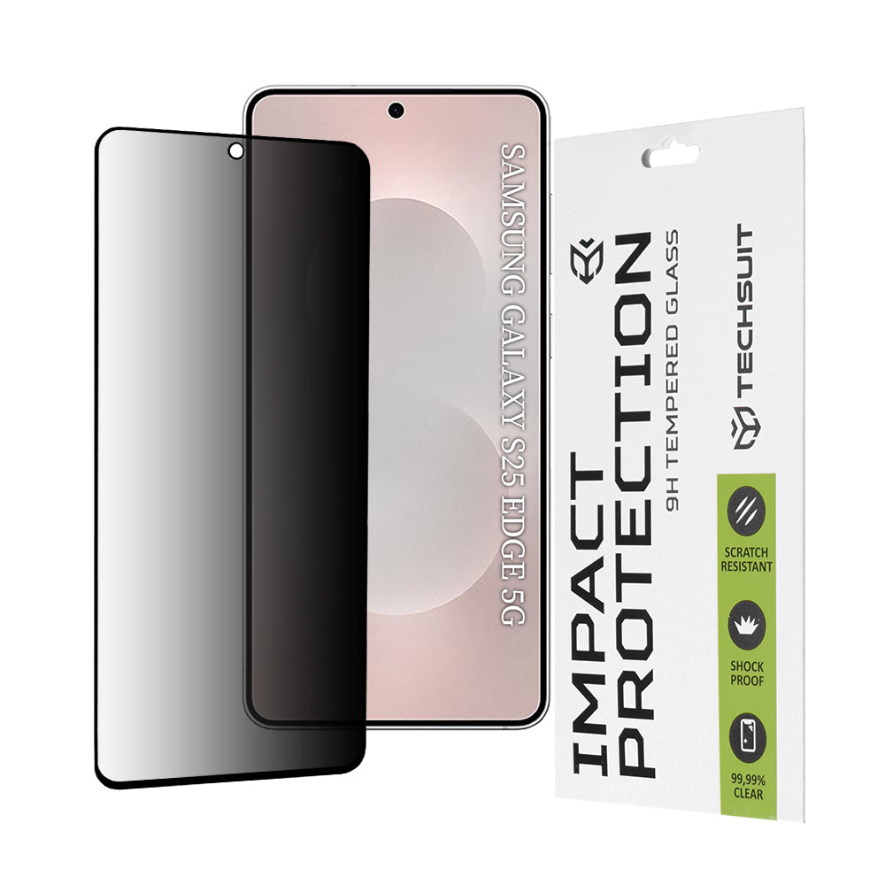 Ochranná fólia na displej Privacy Techsuit pre Samsung Galaxy S25 Edge S937, tvrdené sklo, plné lepidlo, 111D