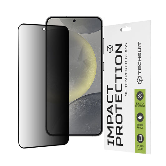 Ochranná fólia na displej Privacy Techsuit pre Samsung Galaxy S25 S931 / S24 S921, tvrdené sklo, plné lepidlo, 111D