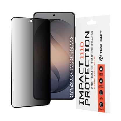 Privacy Techsuit Screen Protection Film for Samsung Galaxy S26, Tempered Glass, Full Glue, 111D