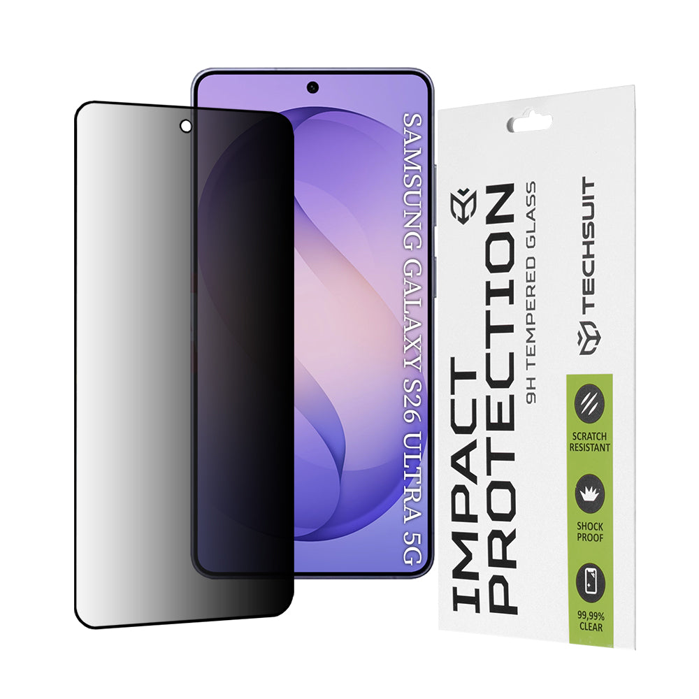Ochranná fólia na obrazovku Privacy Techsuit pre Samsung Galaxy S26 Ultra, Kalené sklo, Full Glue, 111D