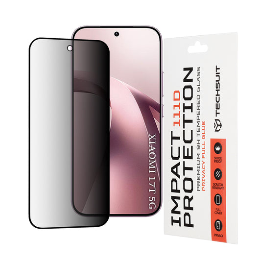 Ochranná fólia na displej Privacy Techsuit pre Xiaomi 17T, tvrdené sklo, plné lepidlo, 111D