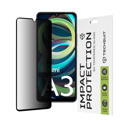 Ochranná fólia na displej Privacy Techsuit pre Xiaomi Redmi A3x / A3, tvrdené sklo, plné lepidlo, 111D