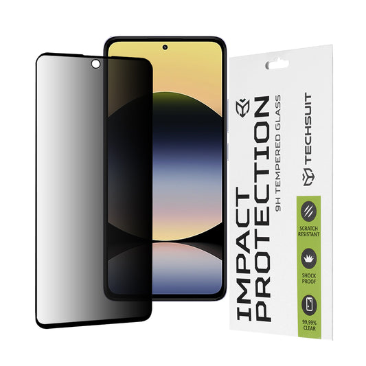 Ochranná fólia na displej Privacy Techsuit pre Xiaomi Redmi Note 14 4G (Regionálna) / Note 14 5G, tvrdené sklo, plné lepidlo, 111D