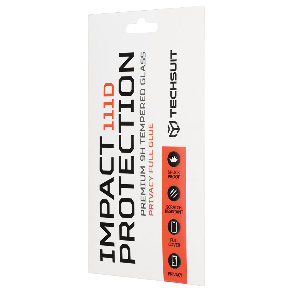 Ochranná fólia na displej Privacy Techsuit pre Xiaomi Redmi Note 15 Pro 5G, Kalené sklo, Full Glue, 111D