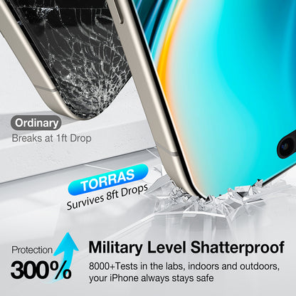 Torras GlassGo Install Master Privacy Screen Protector for Apple iPhone 16, Tempered Glass, Full Glue