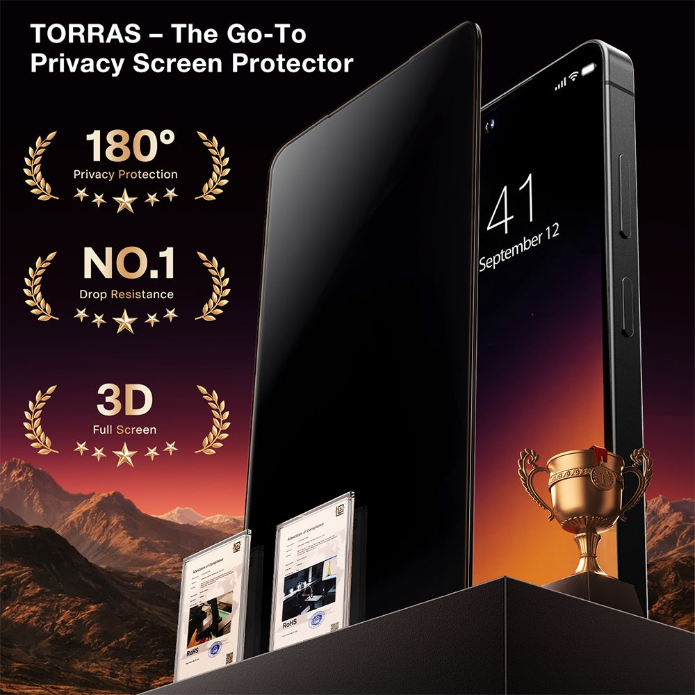 Ochranná fólia na displej Privacy Torras GlassGo Install Master pre Samsung Galaxy S26 Ultra S948, Kalené sklo, Full Glue
