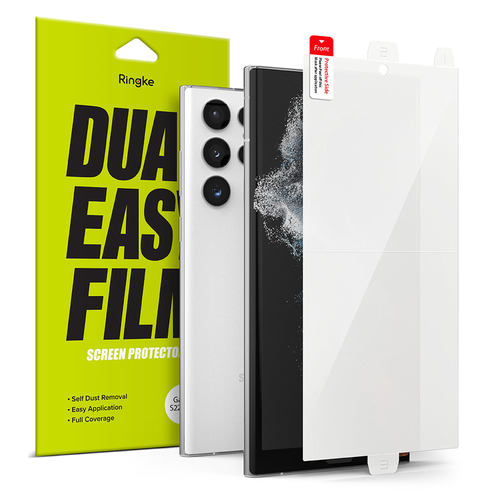 Ochranná fólia na displej Ringke Dual Easy pre Samsung Galaxy S22 Ultra 5G S908, Plast, Sada 2 kusy