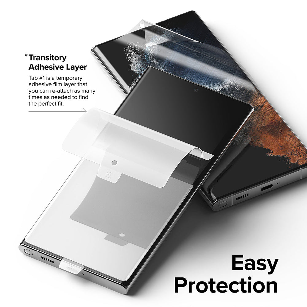 Ochranná fólia na displej Ringke Dual Easy pre Samsung Galaxy S22 Ultra 5G S908, Plast, Sada 2 kusy