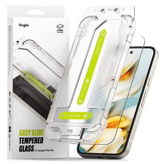 Ochranná fólia na displej Ringke Easy Slide pre Google Pixel 9a, tvrdené sklo, plné lepidlo, sada 2 kusy