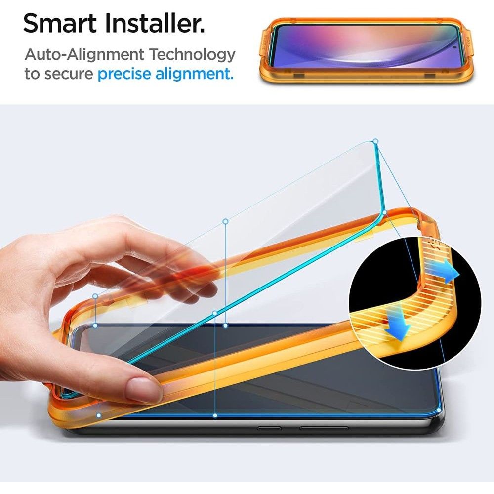 Spigen GlastR Align Master Screen Protector for Samsung Galaxy A54 A546, Tempered Glass, Full Glue, Set of 2 pieces AGL05966