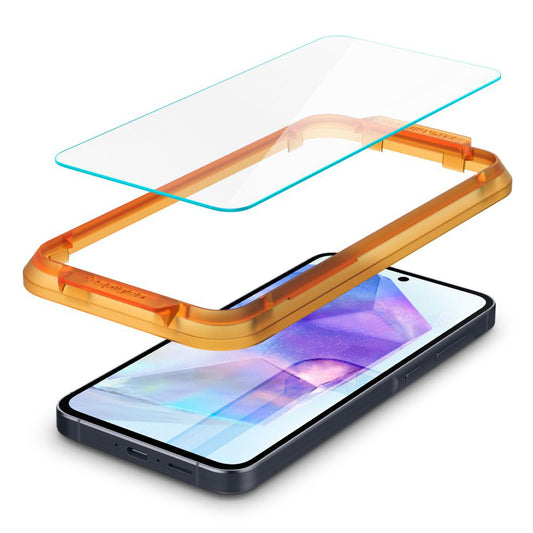 Ochranná fólia na displej Spigen GlastR Align Master pre Samsung Galaxy A55 5G A556, tvrdené sklo, plné lepidlo, sada 2 kusy AGL07775