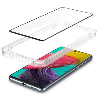 Ochranná fólia na displej Spigen GlastR Align Master pre Samsung Galaxy M53 M536, Tvrdené sklo, Full Glue, Čierna