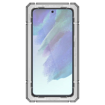 Ochranná fólia na displej Spigen GlastR Align Master pre Samsung Galaxy S21 FE 5G G990, Kalené sklo, Full Glue, Sada 2 kusy AGL03088