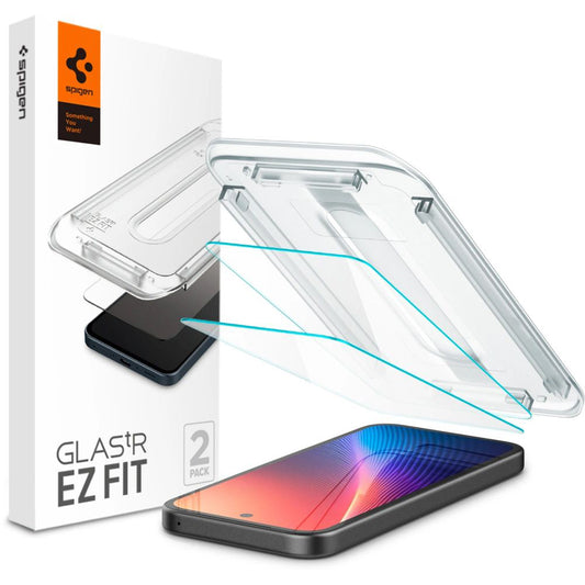 Ochranná fólia na displej Spigen GlastR EZ FIT pre Google Pixel 9a, Tvrdené sklo, Full Glue, Sada 2 kusy AGL08938