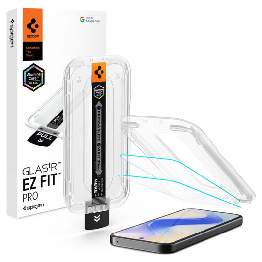 Ochranná fólia na displej Spigen GlastR EZ FIT Pro HD pre Google Pixel 10a, Kalené sklo, Full Glue, Sada 2 kusy AGL11364