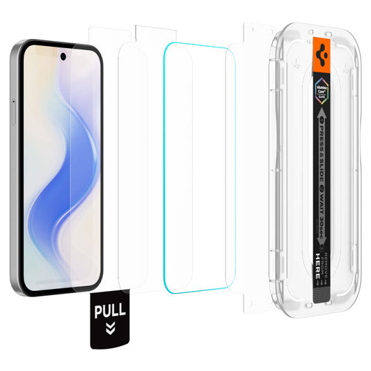 Ochranná fólia na displej Spigen GlastR EZ FIT Pro HD pre Google Pixel 10a, Kalené sklo, Full Glue, Sada 2 kusy AGL11364