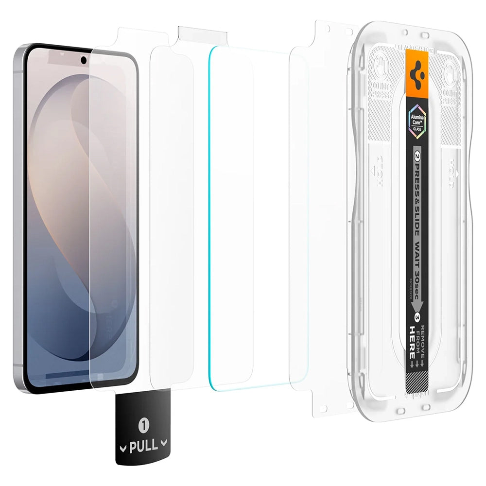 Ochranná fólia na displej Spigen GlastR EZ FIT Pro HD pre Samsung Galaxy S26 FE S741, tvrdené sklo, Full Glue AGL11996