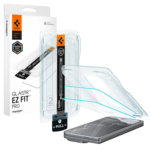 Ochranná fólia na displej Spigen GlastR EZ FIT Pro pre Google Pixel 11 Pro Fold, tvrdené sklo, plné lepidlo, sada 2 kusy AGL11490