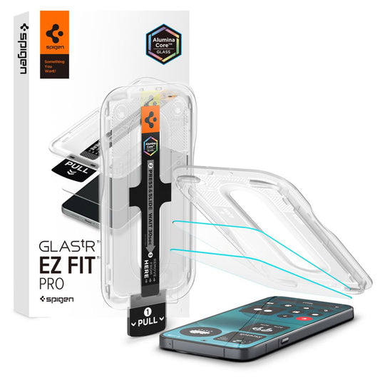 Ochranná fólia na displej Spigen GlastR EZ FIT Pro pre Nothing Phone (4a) Pro, tvrdené sklo, plné lepidlo, sada 2 kusy AGL11681