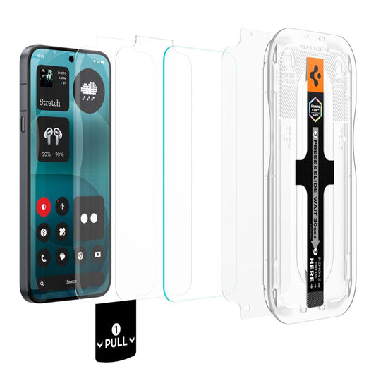 Ochranná fólia na displej Spigen GlastR EZ FIT Pro pre Nothing Phone (4a) Pro, tvrdené sklo, plné lepidlo, sada 2 kusy AGL11681