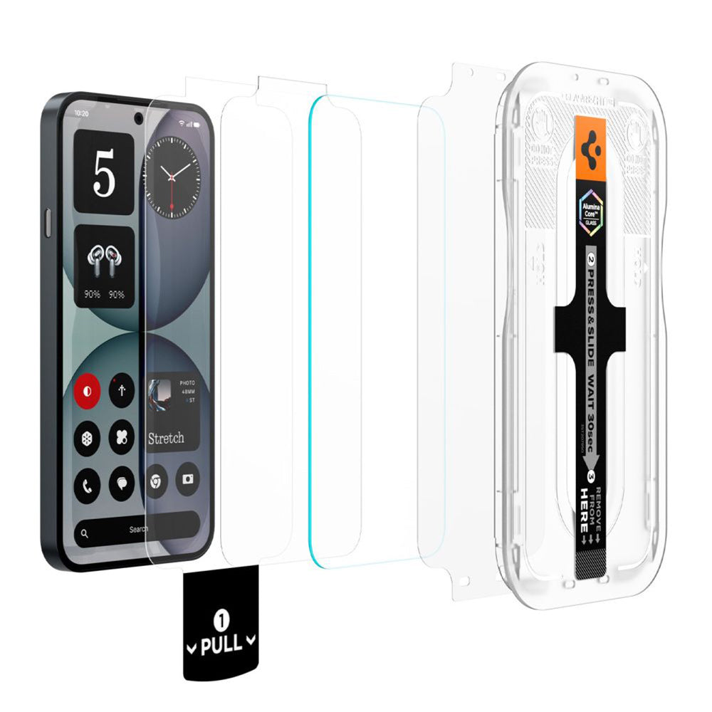 Ochranná fólia na displej Spigen GlastR EZ FIT Pro pre Nothing Phone (4a), tvrdené sklo, plné lepidlo, sada 2 kusy AGL11682