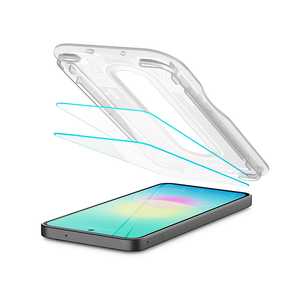Ochranná fólia na displej Spigen GlastR EZ FIT Pro pre Samsung Galaxy A27 5G, tvrdené sklo, plné lepidlo, sada 2 kusy AGL11809
