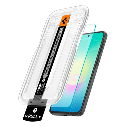 Ochranná fólia na displej Spigen GlastR EZ FIT Pro pre Samsung Galaxy A27 5G, tvrdené sklo, plné lepidlo, sada 2 kusy AGL11809