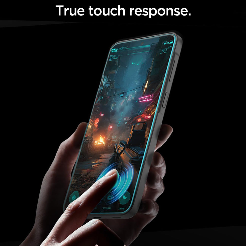 Ochranná fólia na displej Spigen GlastR EZ FIT Pro pre Samsung Galaxy A27 5G, tvrdené sklo, plné lepidlo, sada 2 kusy AGL11809