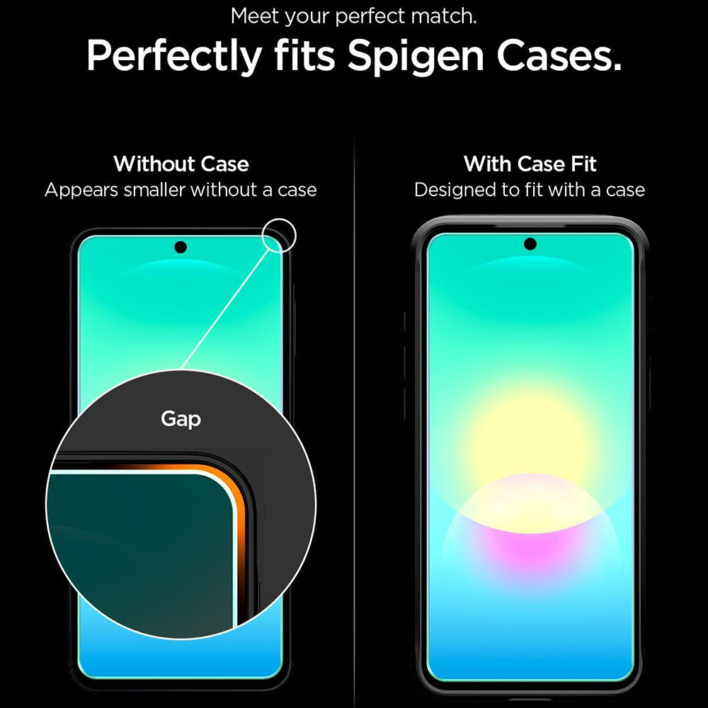 Ochranná fólia na displej Spigen GlastR EZ FIT Pro pre Samsung Galaxy A27 5G, tvrdené sklo, plné lepidlo, sada 2 kusy AGL11809
