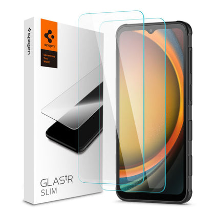 Ochranná fólia na displej Spigen GlastR Slim pre Samsung Galaxy XCover7 Pro / Xcover7 G556, tvrdené sklo, plné lepidlo, sada 2 kusy AGL09407