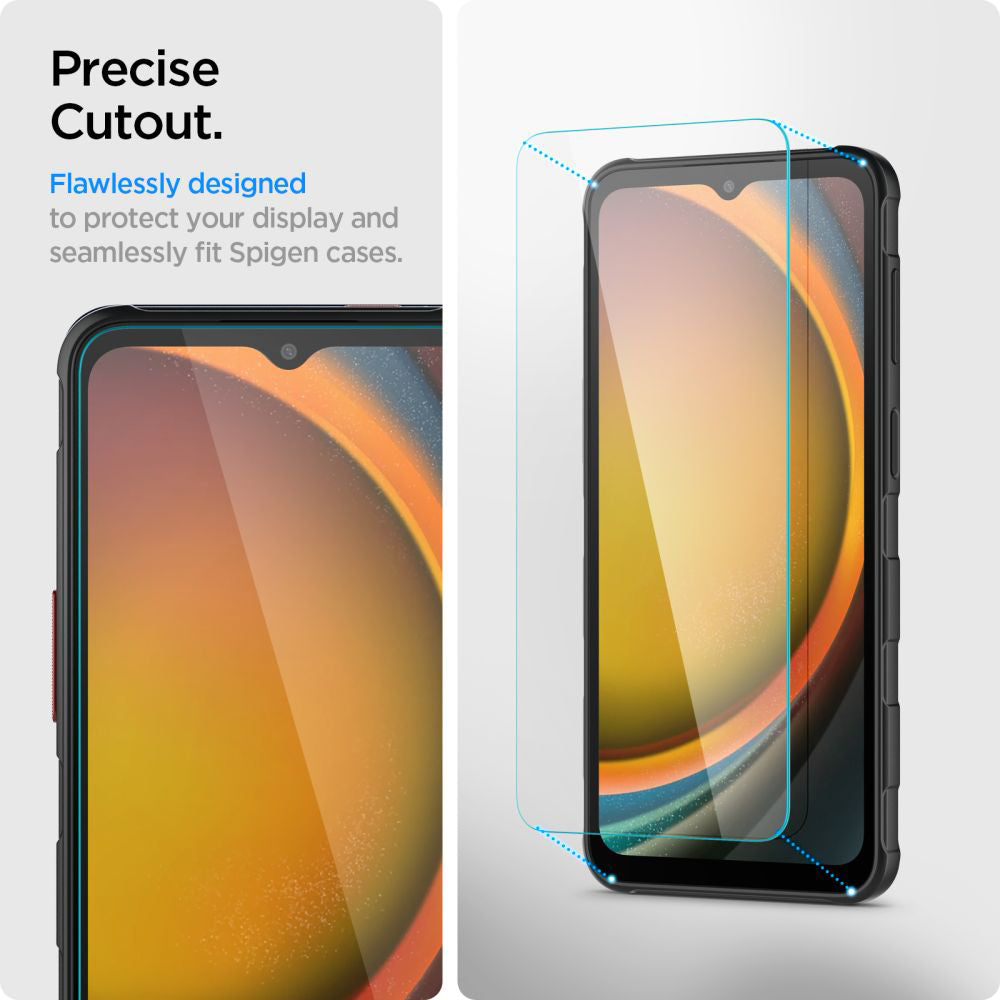 Ochranná fólia na displej Spigen GlastR Slim pre Samsung Galaxy XCover7 Pro / Xcover7 G556, tvrdené sklo, plné lepidlo, sada 2 kusy AGL09407