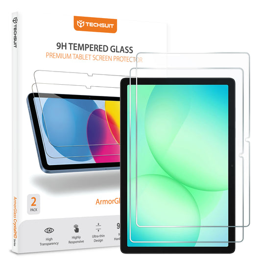 Ochranná fólia na displej Techsuit ArmorGlass CrystalHD pre Samsung Galaxy Tab A11+ / Tab A9+, Tvrdené sklo, Full Glue, Sada 2 kusy