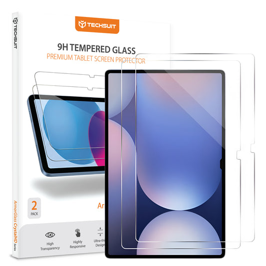 Ochranná fólia na displej Techsuit ArmorGlass CrystalHD pre Samsung Galaxy Tab S10+ / Tab S9 FE+, Tvrdené sklo, Full Glue, Sada 2 kusy
