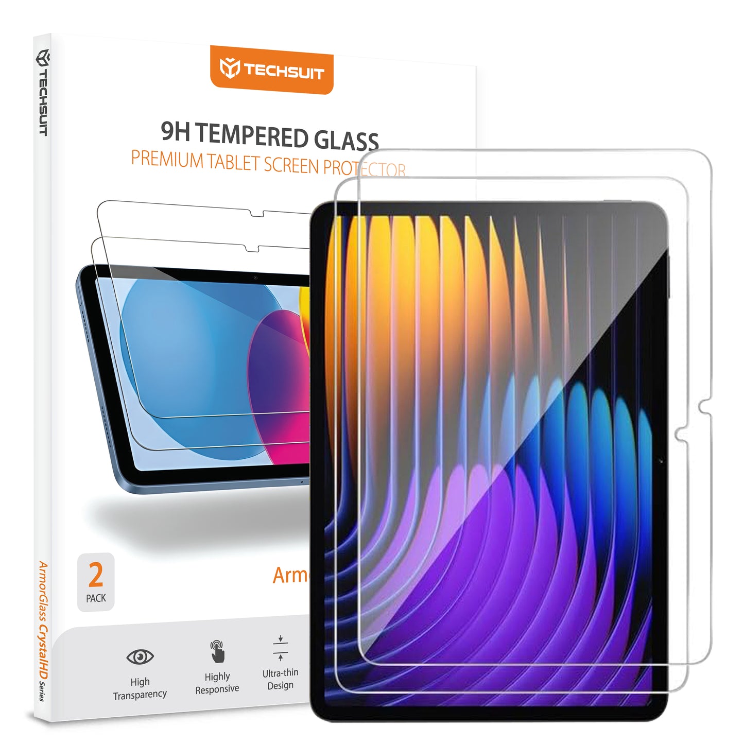Techsuit ArmorGlass CrystalHD Screen Protector for Xiaomi Pad 7 / 7 Pro, Tempered Glass, Full Glue, Set of 2 Pieces
