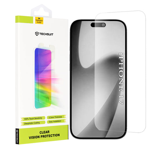 Ochranná fólia na displej Techsuit Clear Vision pre Apple iPhone 17, Kalené sklo, Full Glue
