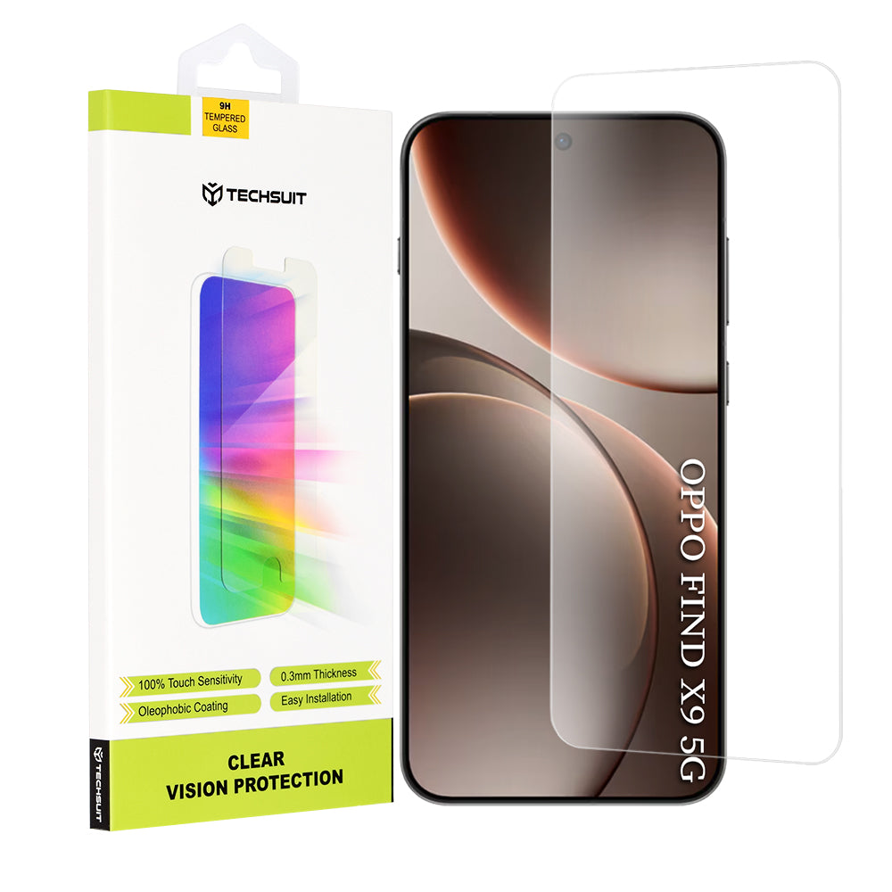 Ochranná fólia na displej Techsuit Clear Vision pre Oppo Find X9, Tvrdené sklo, Full Glue
