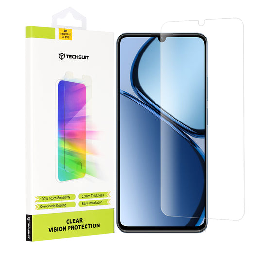 Ochranná fólia na displej Techsuit Clear Vision pre Realme C63 / C61, Tvrdené sklo, Full Glue, Priehľadná