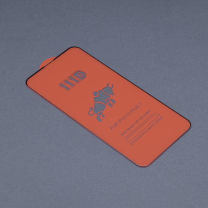 Ochranná fólia na displej Techsuit M2 pre Apple iPhone 17e / 16e / 14 / 13 Pro, tvrdené sklo, plné lepidlo, 111D, čierna